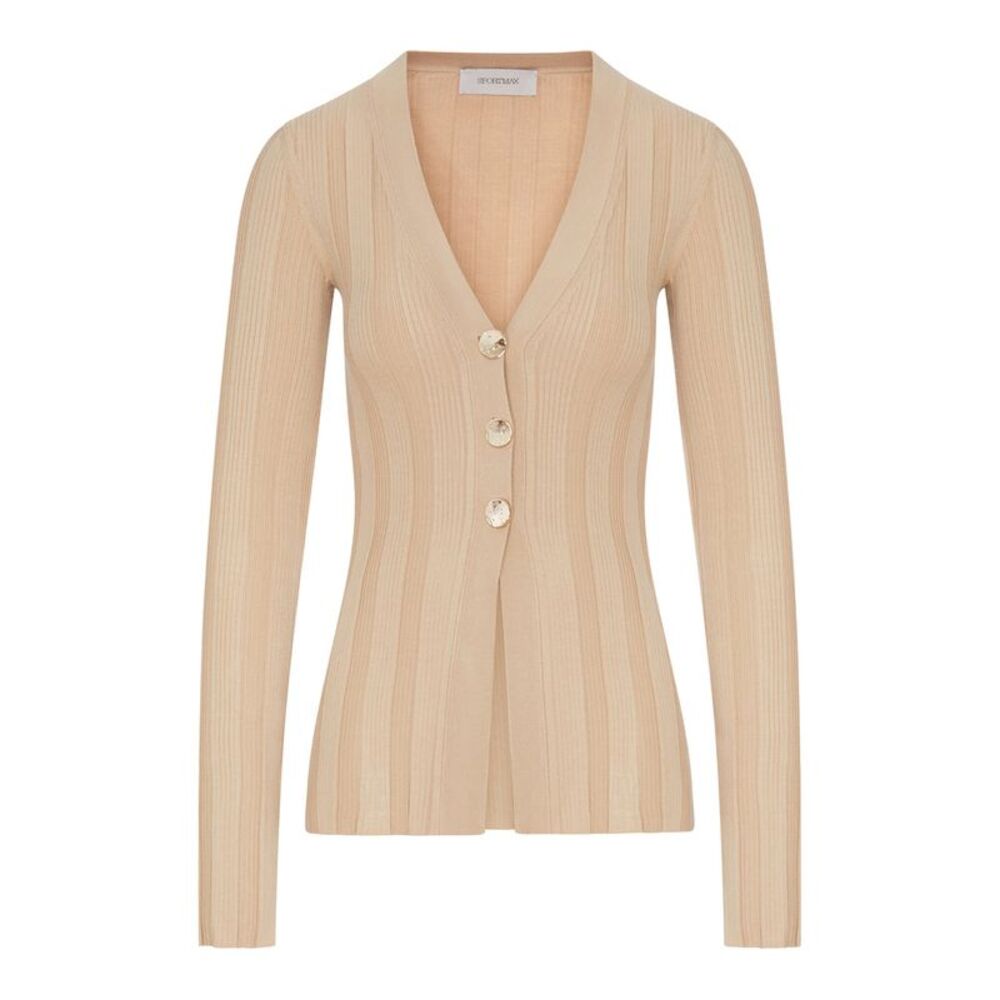 Sportmax Women Slim Ribbed Viscose Cardigan